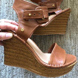 UGG Brown Leather Espadrille